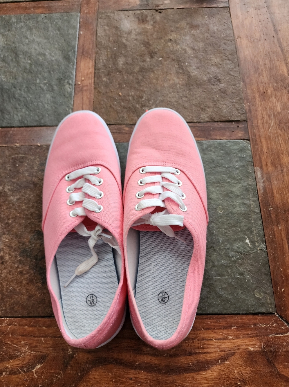 Classic Pink Canvas Lace-Up Womens Sneakers
